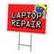 Signmission Laptop Repair Yard Sign & Stake outdoor plastic coroplast window, C-1216 Laptop Repair C-1216 Laptop Repair - alternate 1